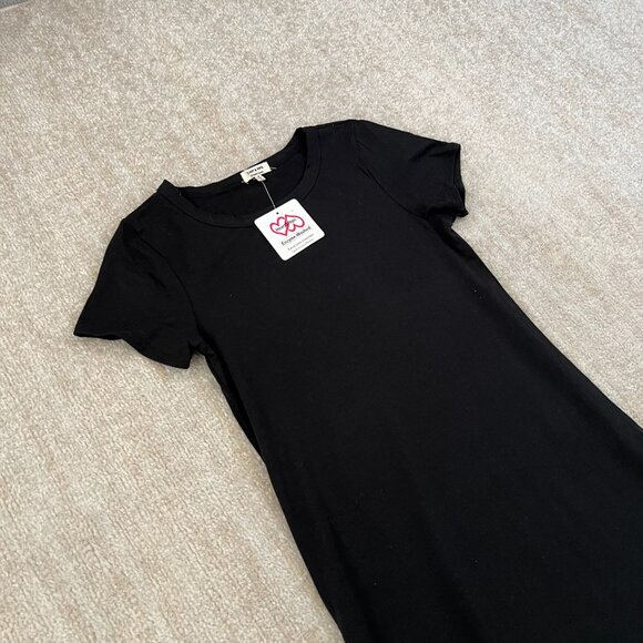 NWT Heart & Hips Black Cotton Short Sleeve Mini Dress M - Picture 3 of 9